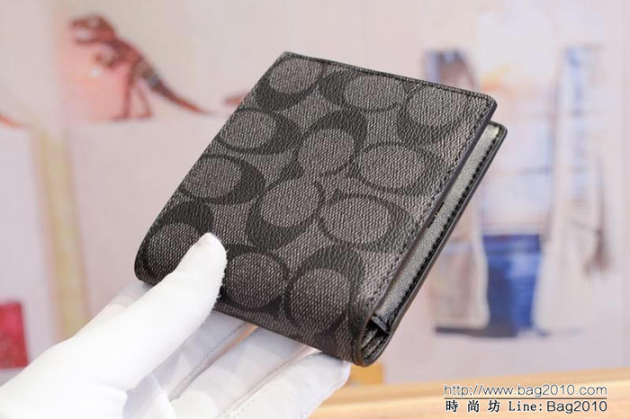 COACH蔻馳 18新款 男士經典短款錢包 74993 折疊開合  Chz1596